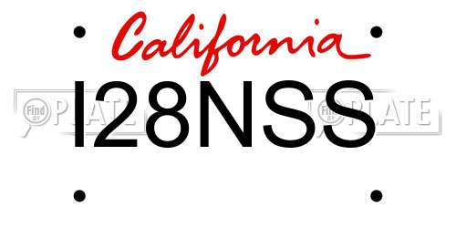 I28NSS California License Plate