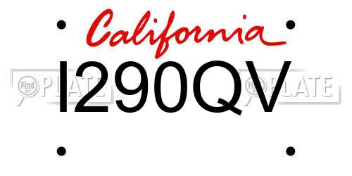 I290QV California License Plate