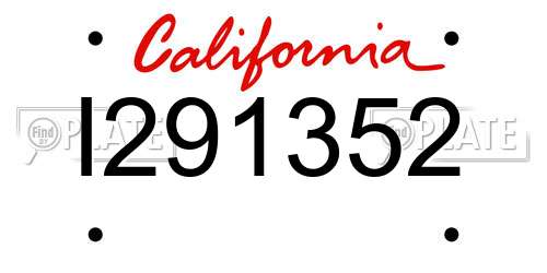 I291352 California License Plate