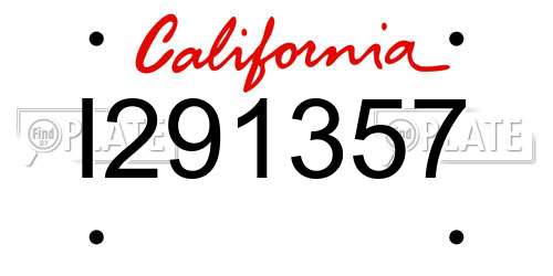 I291357 California License Plate