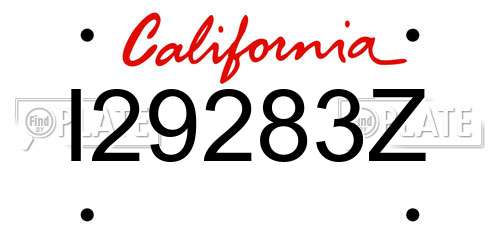 I29283Z California License Plate
