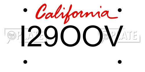 I29OOV California License Plate