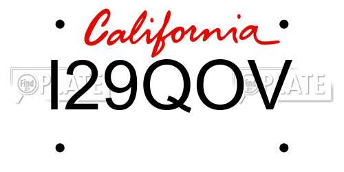 I29QOV California License Plate