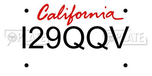 I29QQV California License Plate
