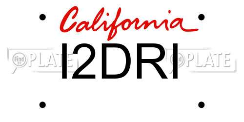 I2DRI California License Plate