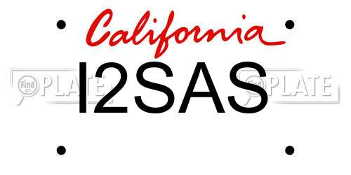 I2SAS California License Plate