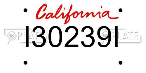I30239I California License Plate