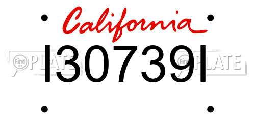 I30739I California License Plate