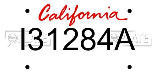 I31284A California License Plate