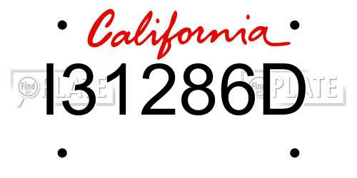 I31286D California License Plate