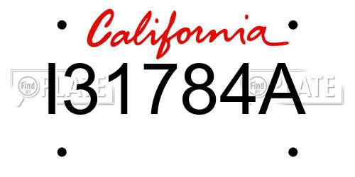 I31784A California License Plate