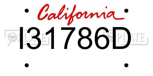 I31786D California License Plate