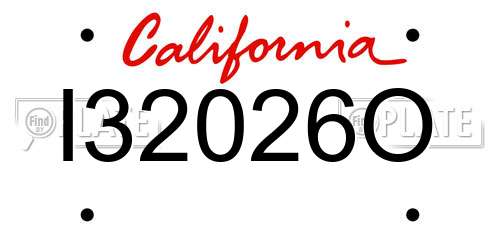 I32026O California License Plate