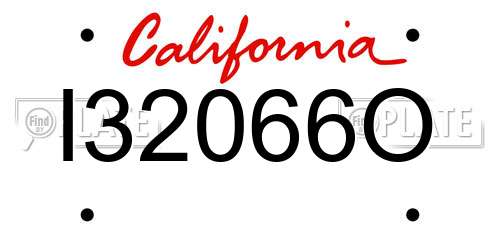 I32066O California License Plate