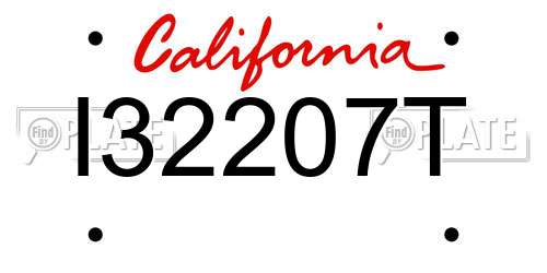 I32207T California License Plate