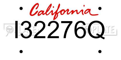 I32276Q California License Plate