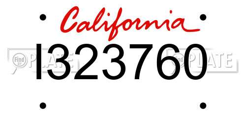 I323760 California License Plate