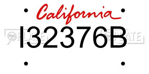 I32376B California License Plate