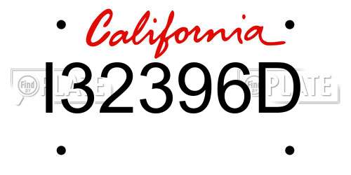 I32396D California License Plate