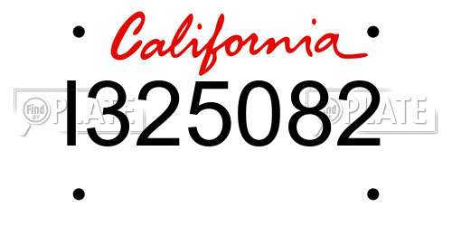 I325082 California License Plate