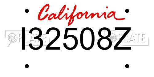 I32508Z California License Plate