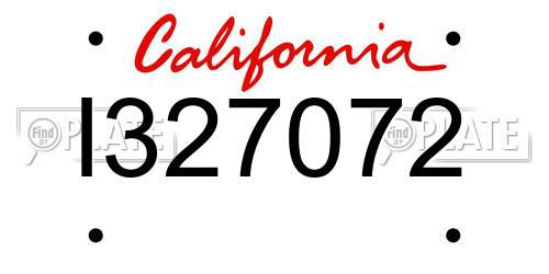 I327072 California License Plate