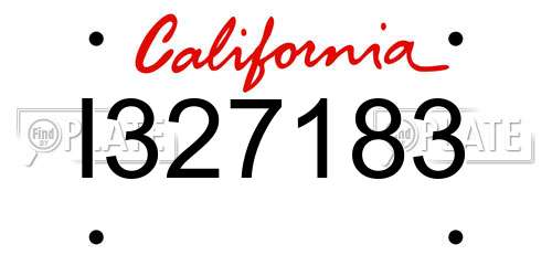 I327183 California License Plate