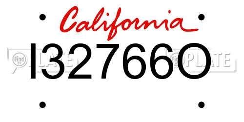 I32766O California License Plate