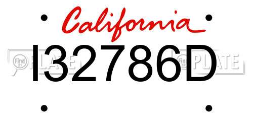 I32786D California License Plate
