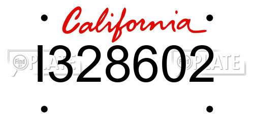 I328602 California License Plate