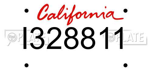 I328811 California License Plate