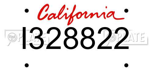 I328822 California License Plate