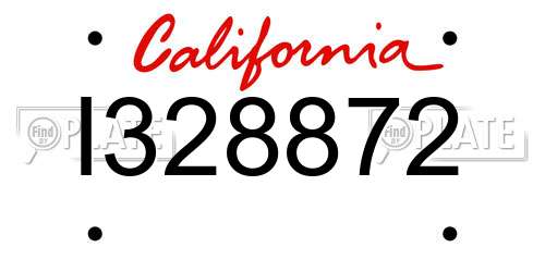 I328872 California License Plate