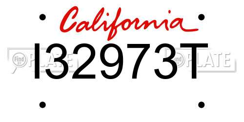 I32973T California License Plate