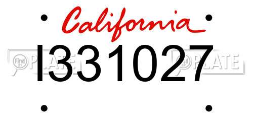 I331027 California License Plate