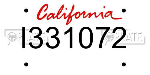 I331072 California License Plate