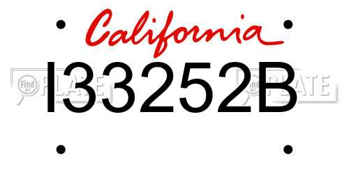 I33252B California License Plate