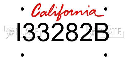 I33282B California License Plate