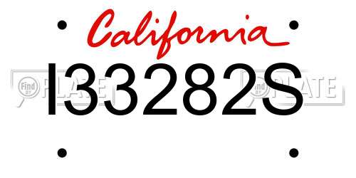 I33282S California License Plate