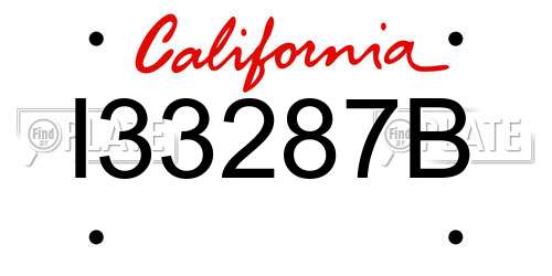 I33287B California License Plate