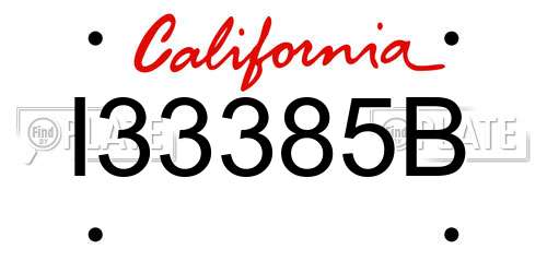 I33385B California License Plate