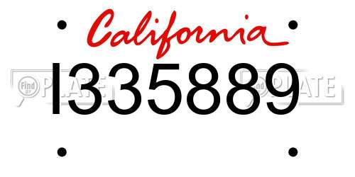 I335889 California License Plate