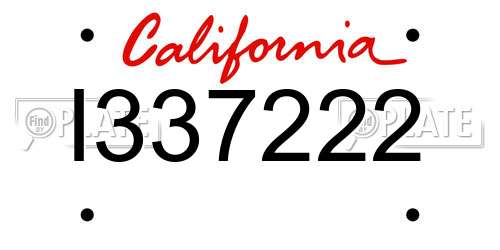 I337222 California License Plate