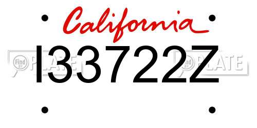 I33722Z California License Plate