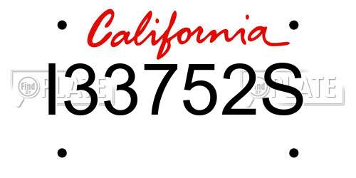I33752S California License Plate