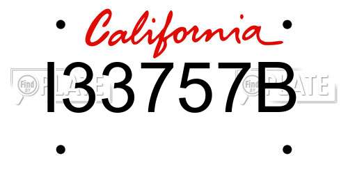 I33757B California License Plate