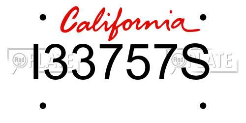 I33757S California License Plate