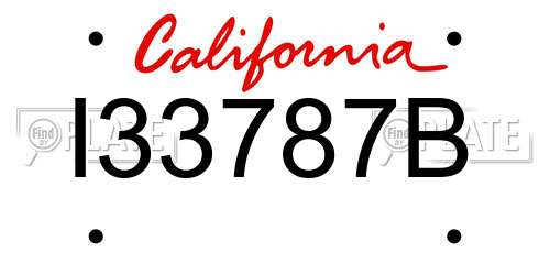 I33787B California License Plate