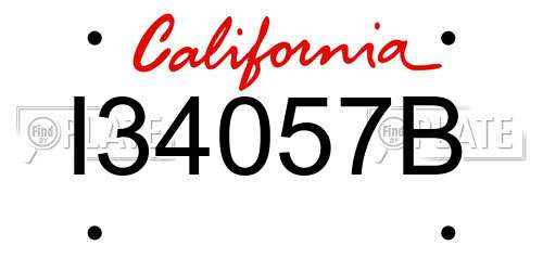 I34057B California License Plate