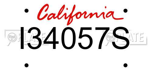 I34057S California License Plate